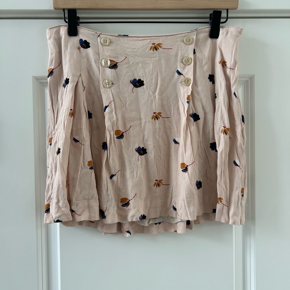 Free People Lovers Lane Floral Button Front Mini Skirt Sz 6 - Picture 3 of 9